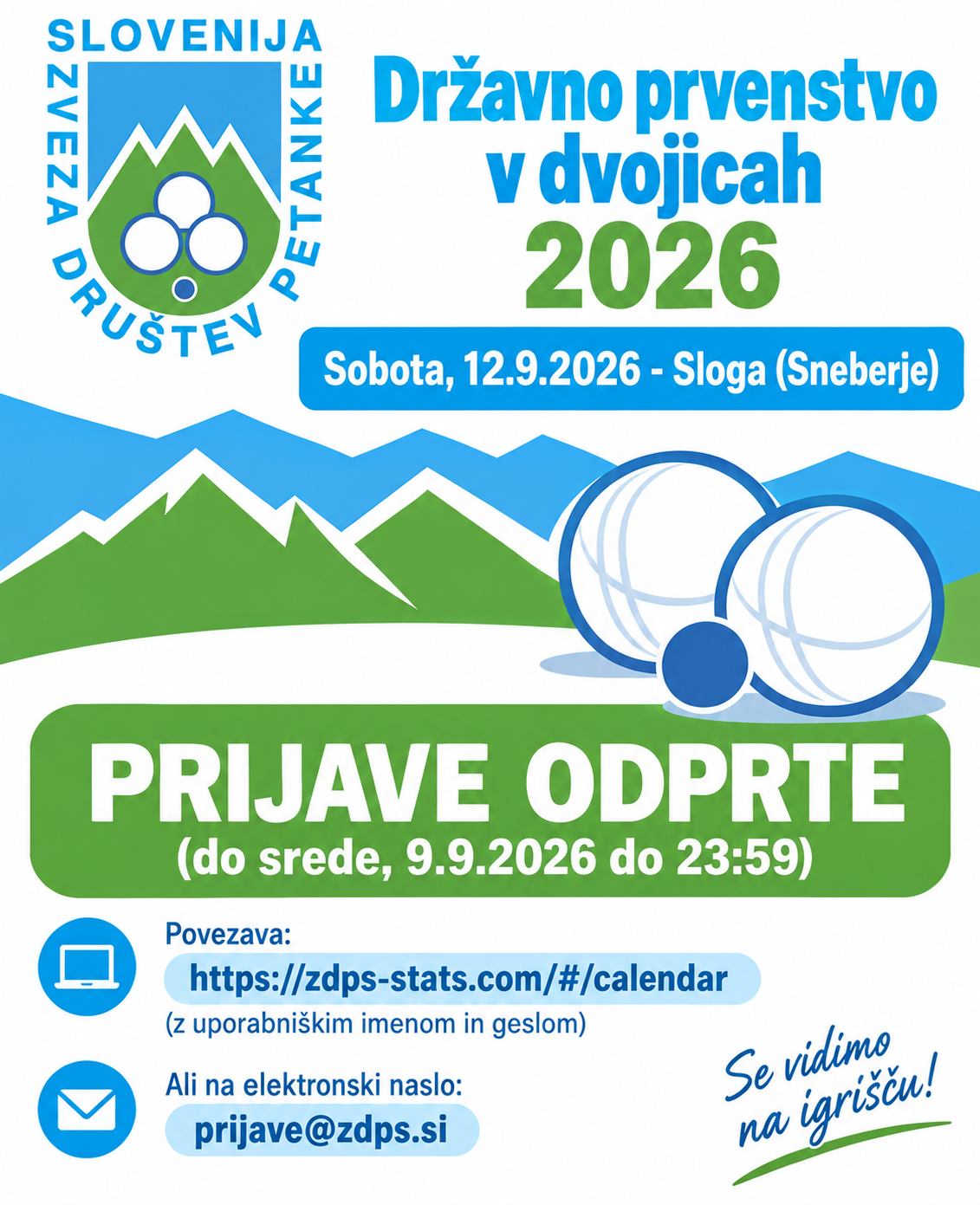Opomnik – Prijave za DP dvojice 2026 odprte